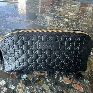 GUCCI Guccissima Small Cosmetic Case Black 520989